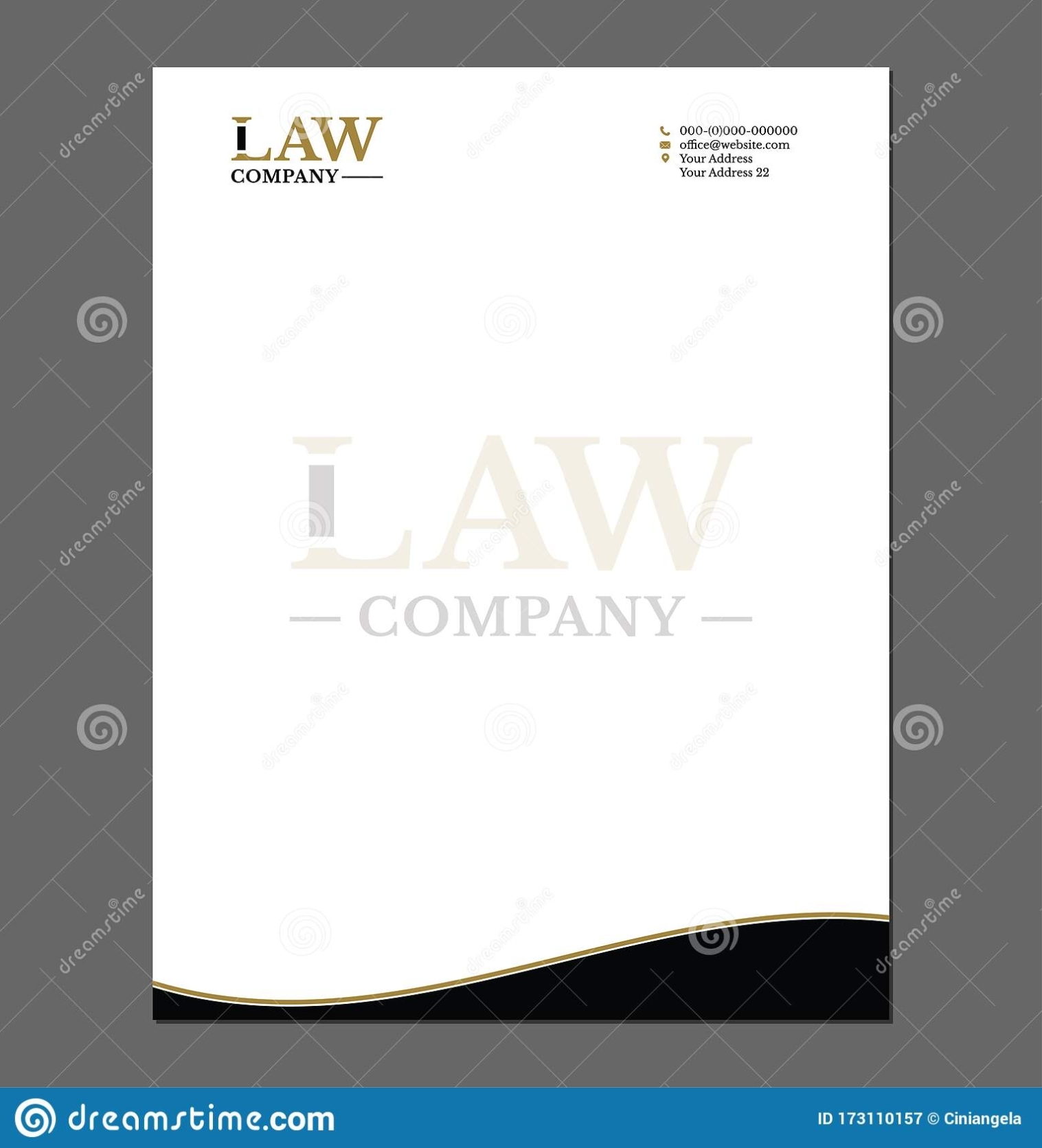 Law Or Attorney Letterhead Template For Print With Logo Stock Vector regarding Letterhead With Logo Template