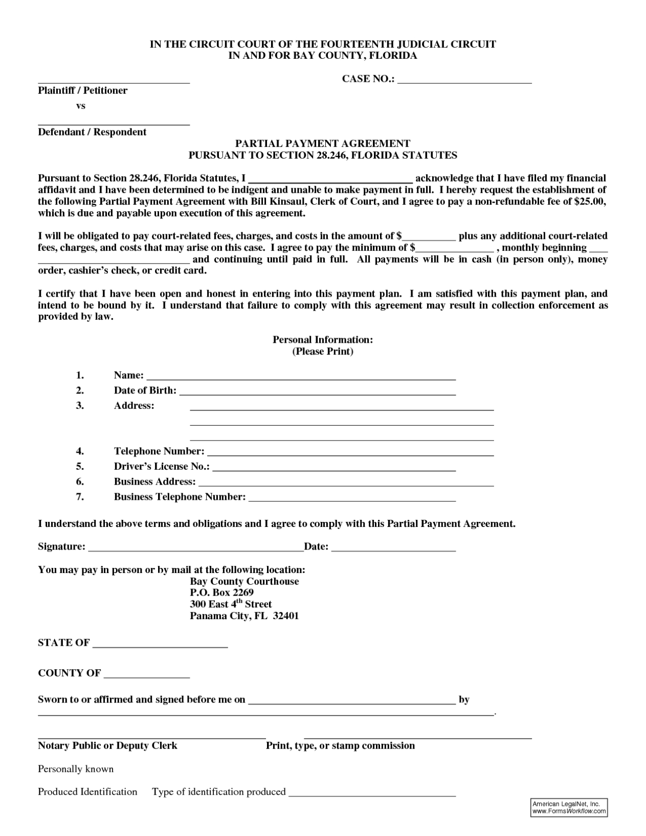 Legal Payment Agreement Form - Free Printable Documents Intended For Payment Terms Agreement Template