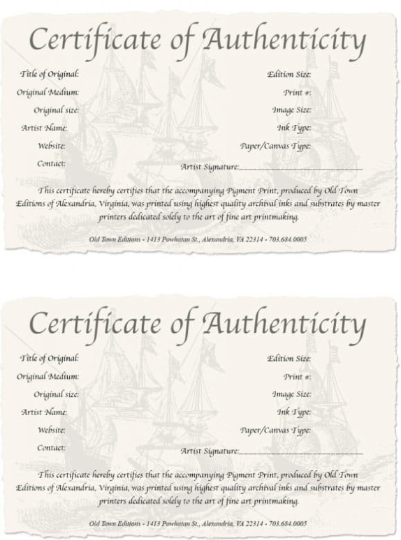 Letter Of Authenticity Template within Letter Of Authenticity Template