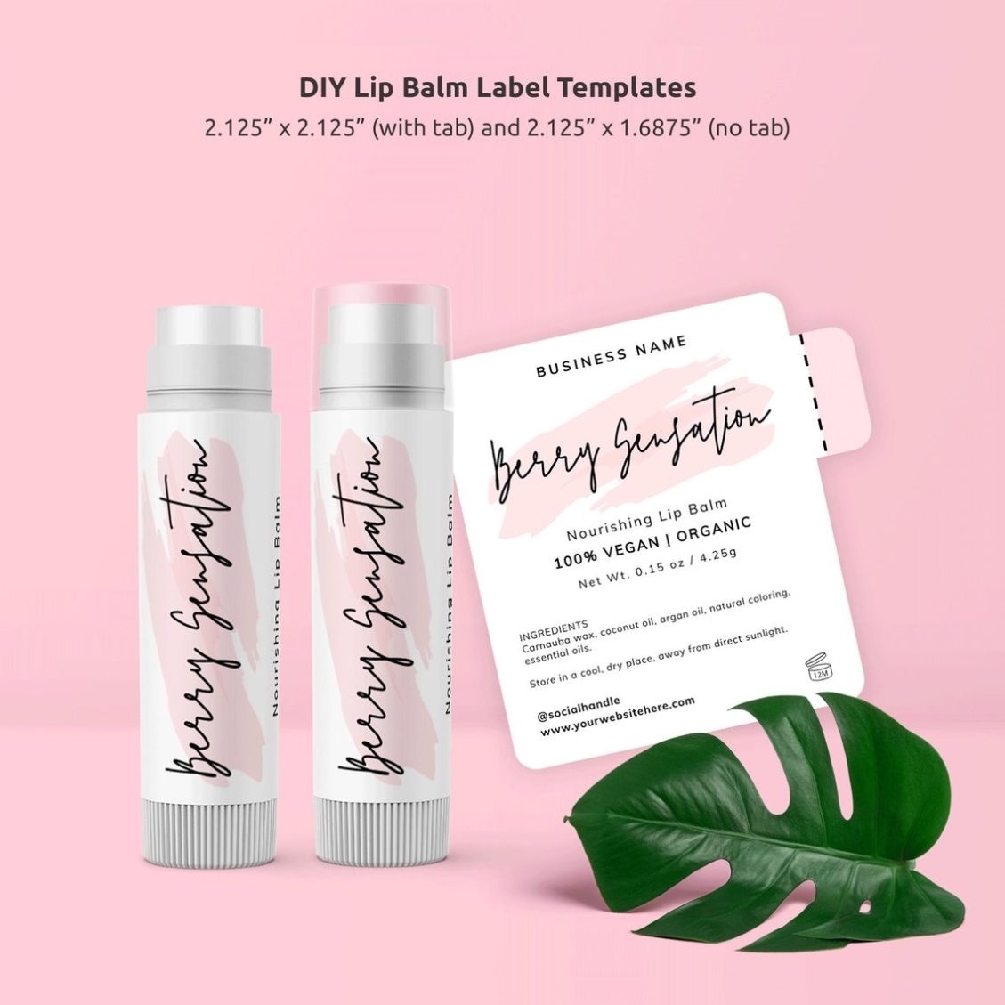 Lip Balm Label Template Editable Chapstick Label Design | Etsy Within Chapstick Label Template