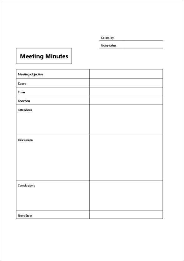 Meeting Minutes Templates | Word Free Download For Microsoft Word Meeting Minutes Template
