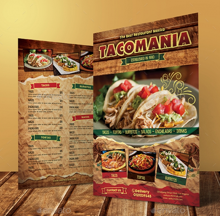 Mexican Restaurant Menu And Flyer - 19+ Free Templates In Psd, Word, Ai Pertaining To Mexican Menu Template Free Download