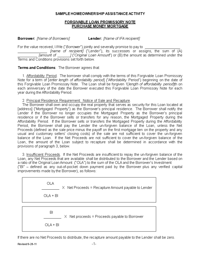 Mortgage Promissory Note Sample | Pdf Template In Mortgage Note Template