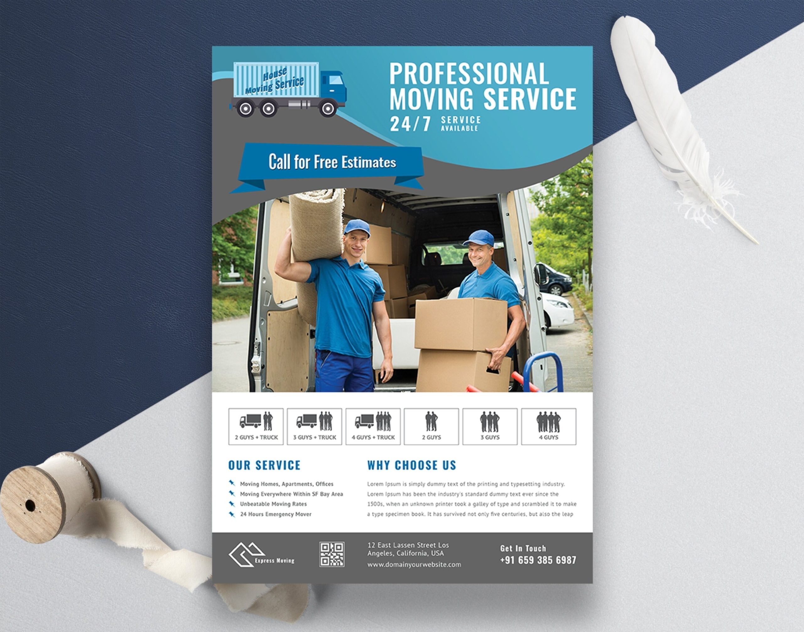 Moving Services Flyer Template Ms Word & Photoshop Files | Etsy Intended For Moving Flyer Template