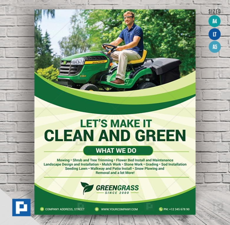 Mowing Services Flyer - Psdpixel Throughout Mowing Flyer Template