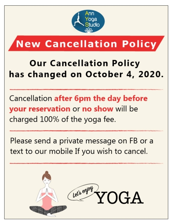 New Cancellation Policy | Ann Yoga Studio With Regard To Massage Cancellation Policy Template