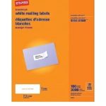 New Sealed 30 On A Sheet Staples® White Address Labels 1 X 2-5/8 3,000 intended for Staples White Return Address Labels Template
