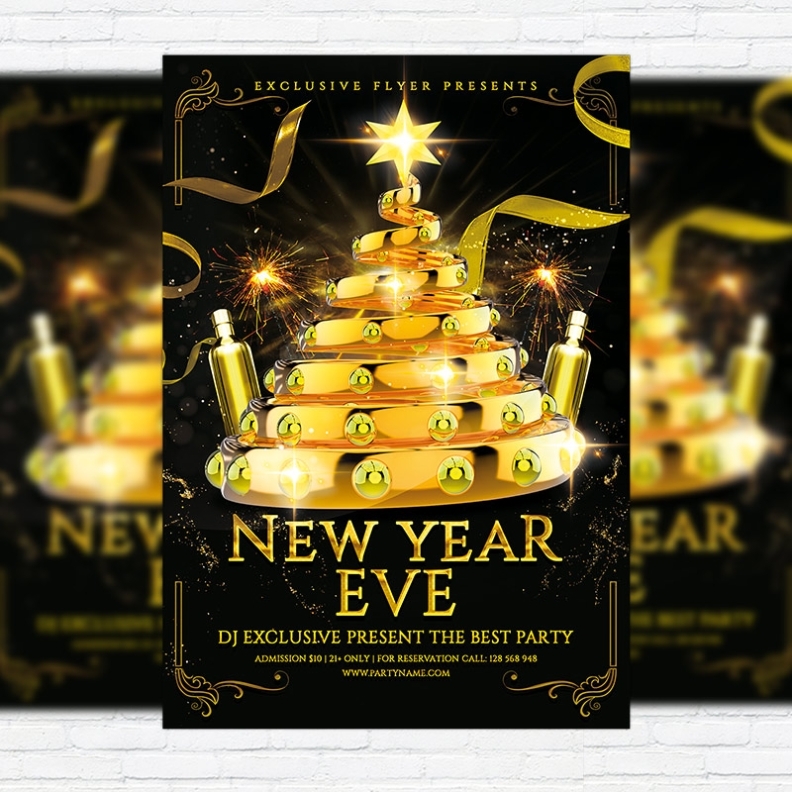 New Year Eve - Premium Flyer Template + Facebook Cover | Exclsiveflyer Throughout New Years Eve Flyer Template