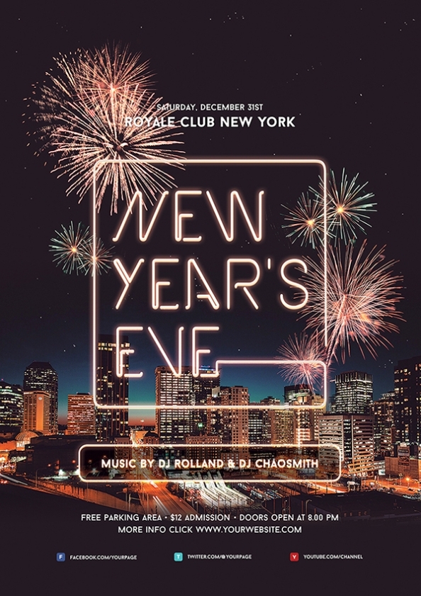 New Years Eve Flyer Template + Instagram On Behance intended for New Years Eve Flyer Template