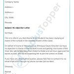 No Objection Letter | Format, Samples, How To Write No Objection Letter with Letter Of Objection Template