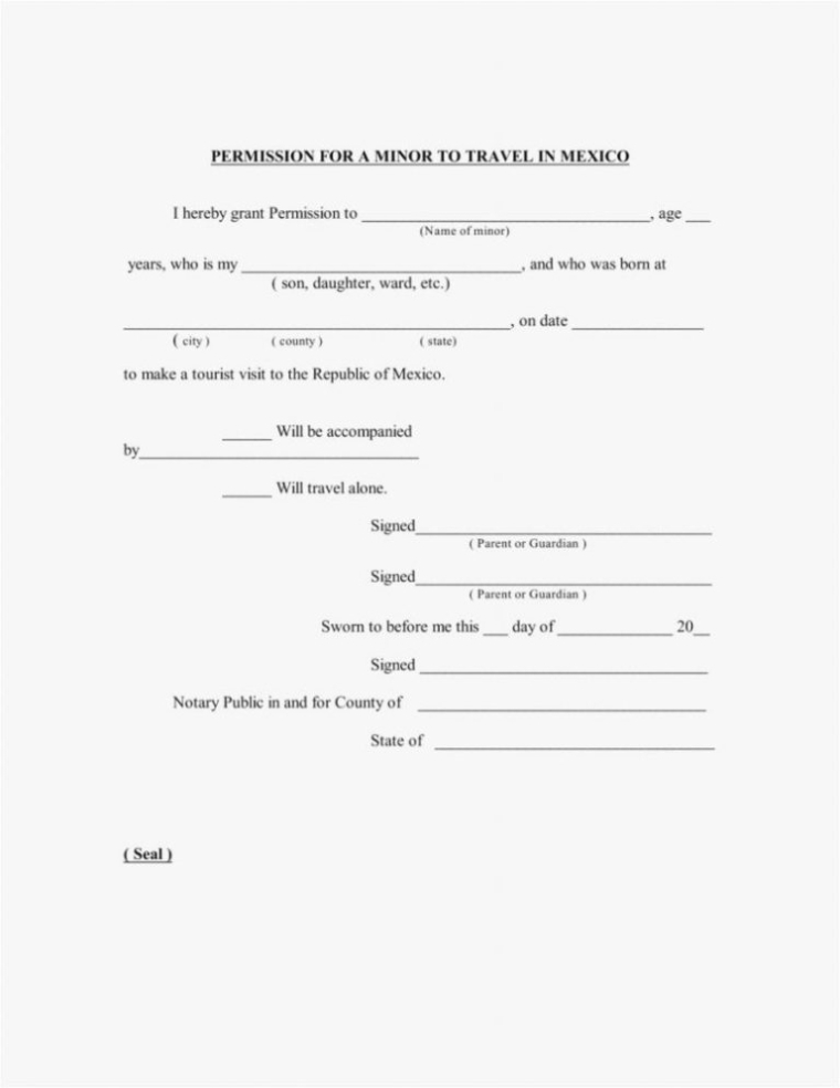 Notarized Letter Template For Child Travel - 10 Intended For Notarized For Notarized Letter Template For Child Travel
