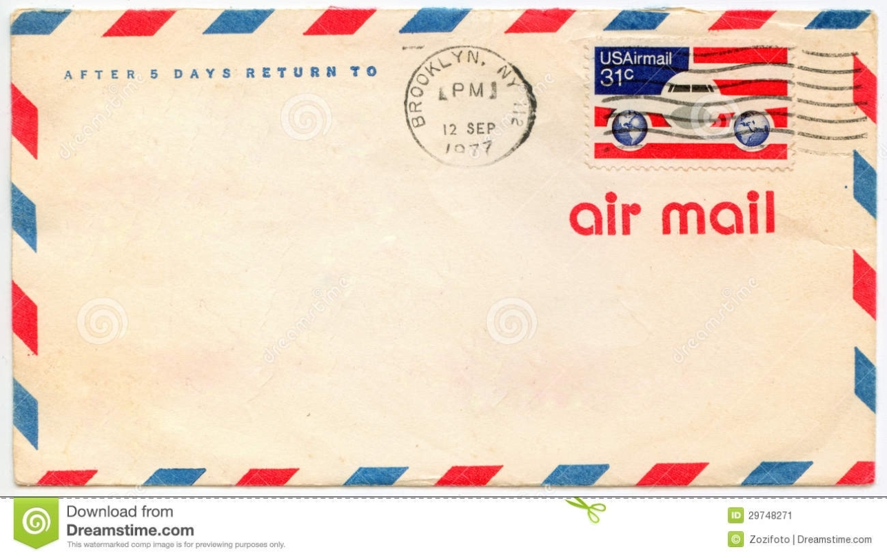 Old Airmail Envelop Editorial Photo. Image Of Concept - 29748271 Pertaining To Airmail Postcard Template