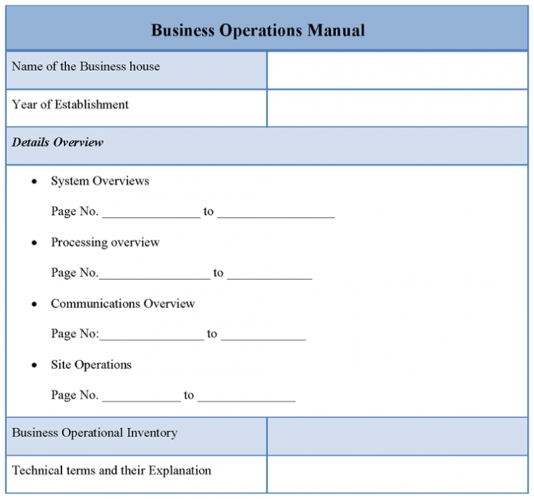 Operation Manual Templates | Template Business For Small Business Operations Manual Template