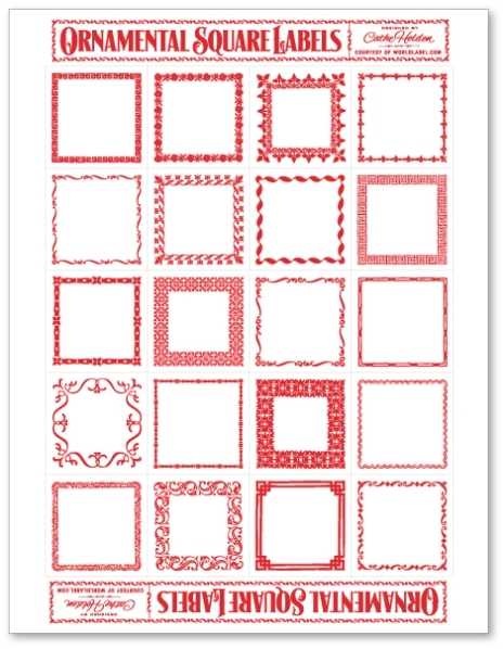 Ornamental Square Labels By Cathe Holden | Free Printable Labels With Regard To Free Label Templates Online