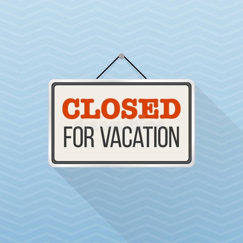 Out On Vacation Hanging Sign Store Office Closed Stock Illustration With Regard To Business Closed Sign Template