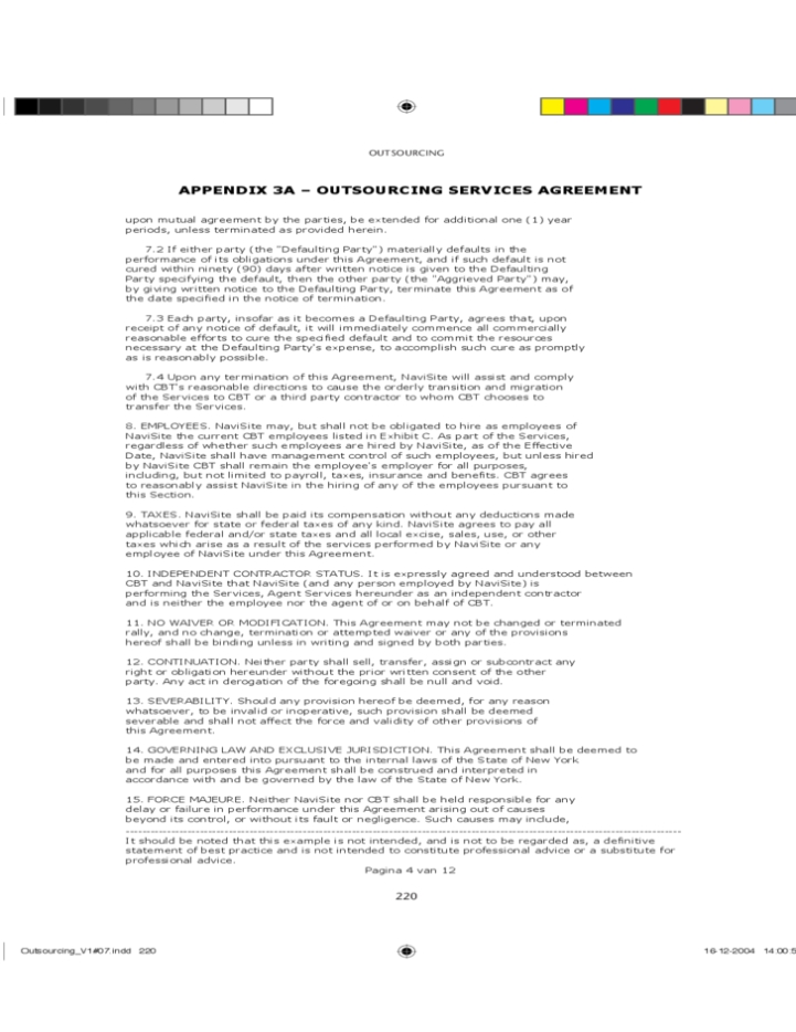 Outsourcing Services Agreement Free Download within Outsourcing Contract Templates