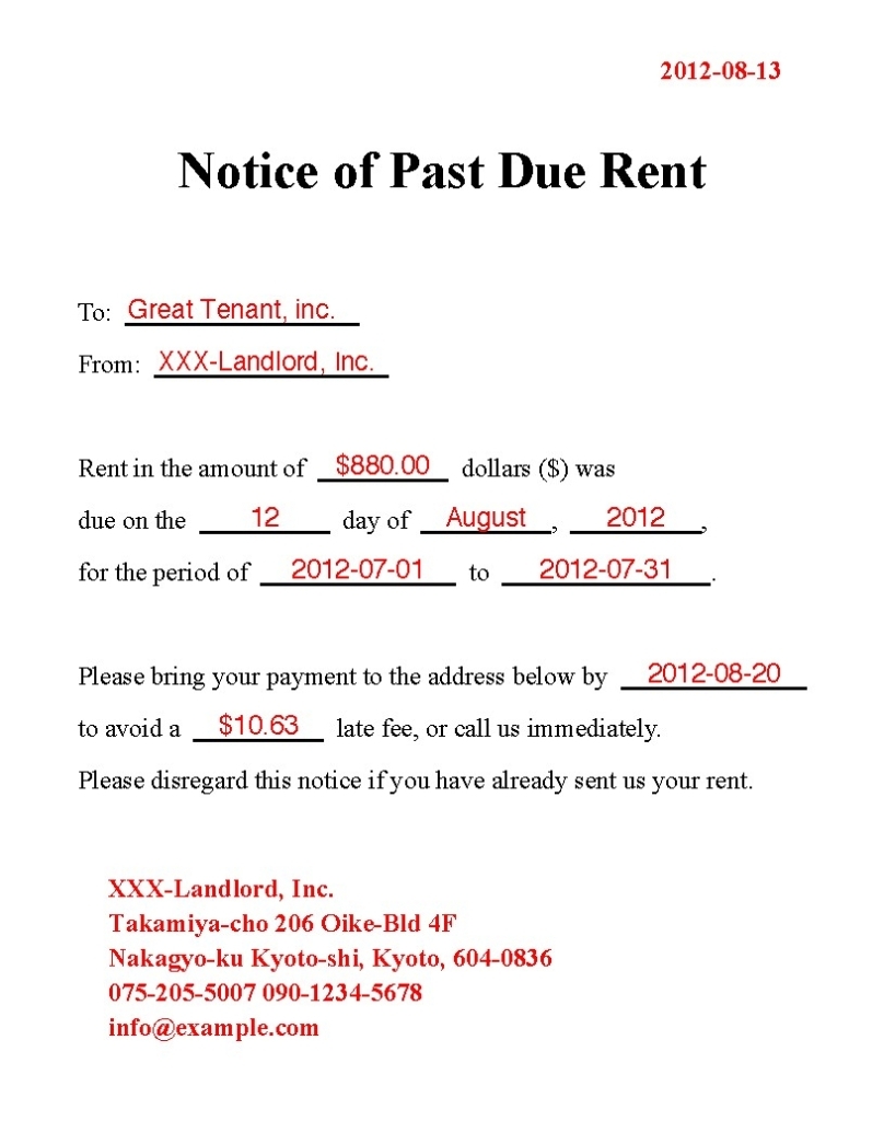 Past Due Rent Letter Template Examples - Letter Template Collection Throughout Past Due Letter Template