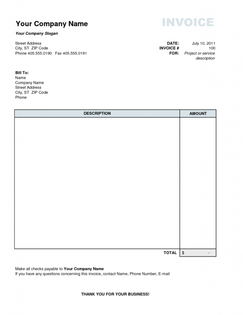 Personal Invoice Template | Invoice Example throughout Private Invoice Template
