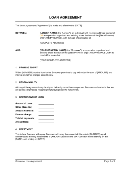 Personal Loan Repayment Agreement - Free Printable Documents within Personal Loan Repayment Agreement Template