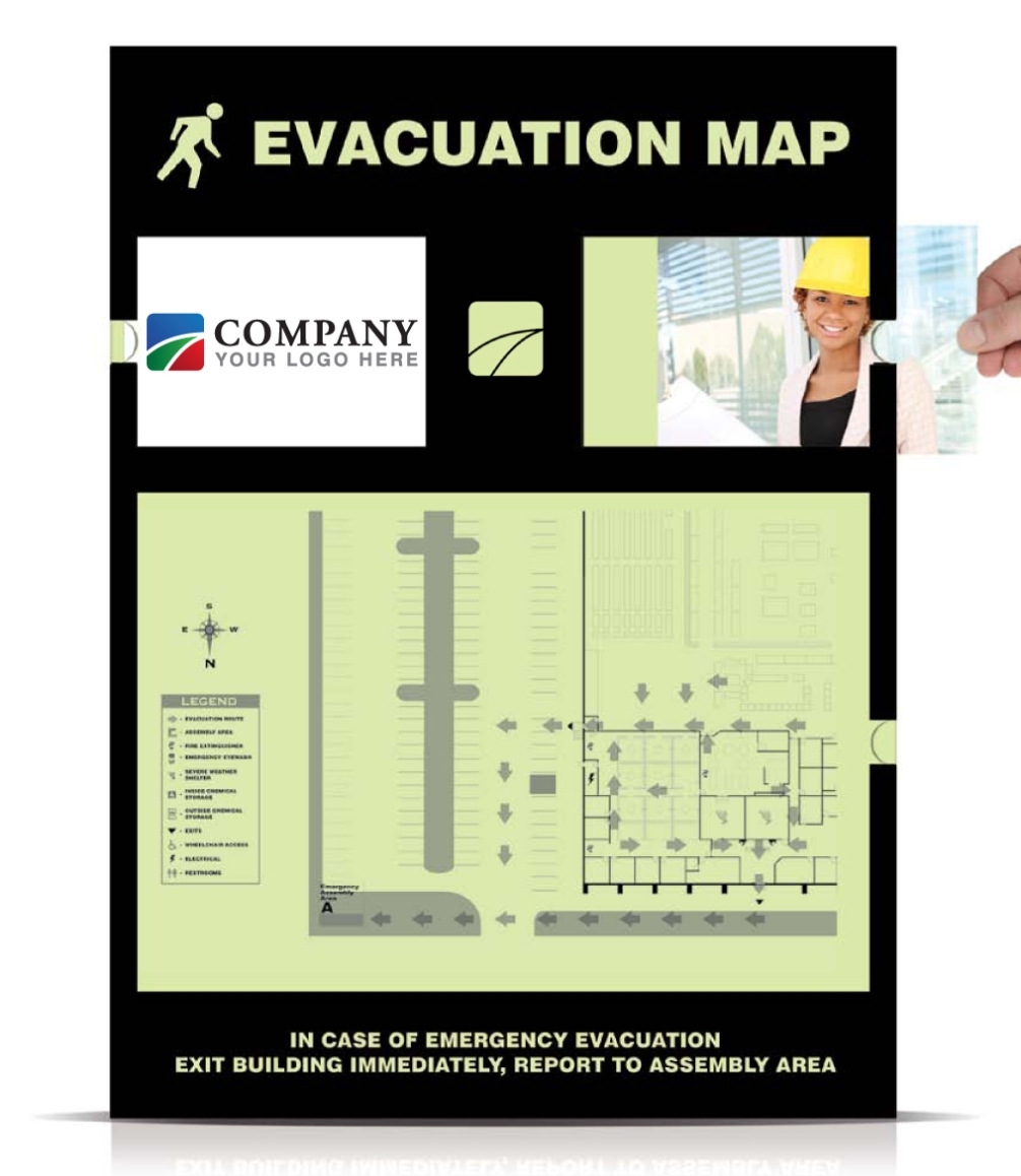 Personalized And Custom Signs: Evacuation Map Holders in Evacuation Label Template