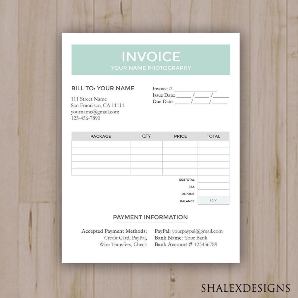 Photography Business Invoice Template Photography Forms | Etsy Within Photography Business Forms Templates