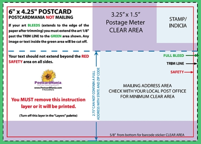 Postcard Design And Mailing Free Templates | 4×6; 5×7; 6×11 Standard Within Postcard Mailing Template