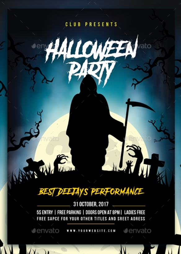 Print Template - Graphicriver Halloween Party Flyer 20649542 » Dondrup Throughout Halloween Costume Party Flyer Templates