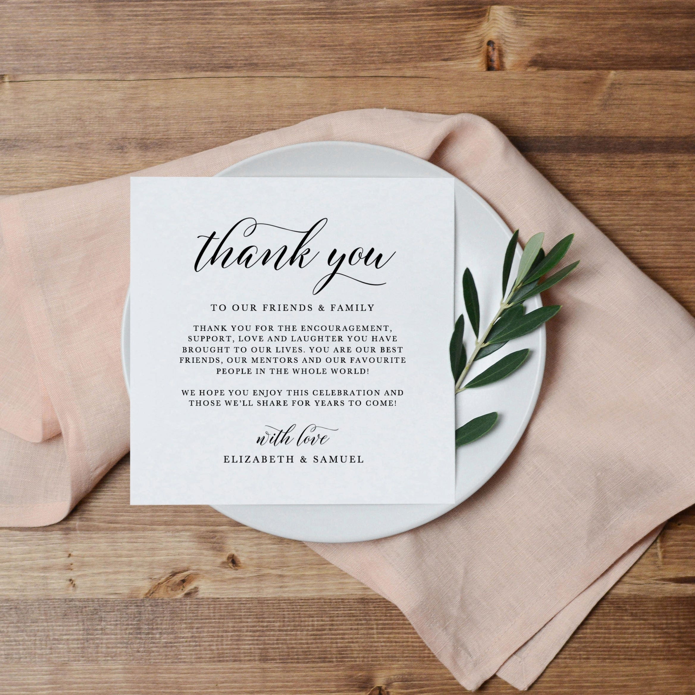 Printable Thank You Letter Template Wedding Table Thank You | Etsy With Regard To Thank You Note Template Wedding