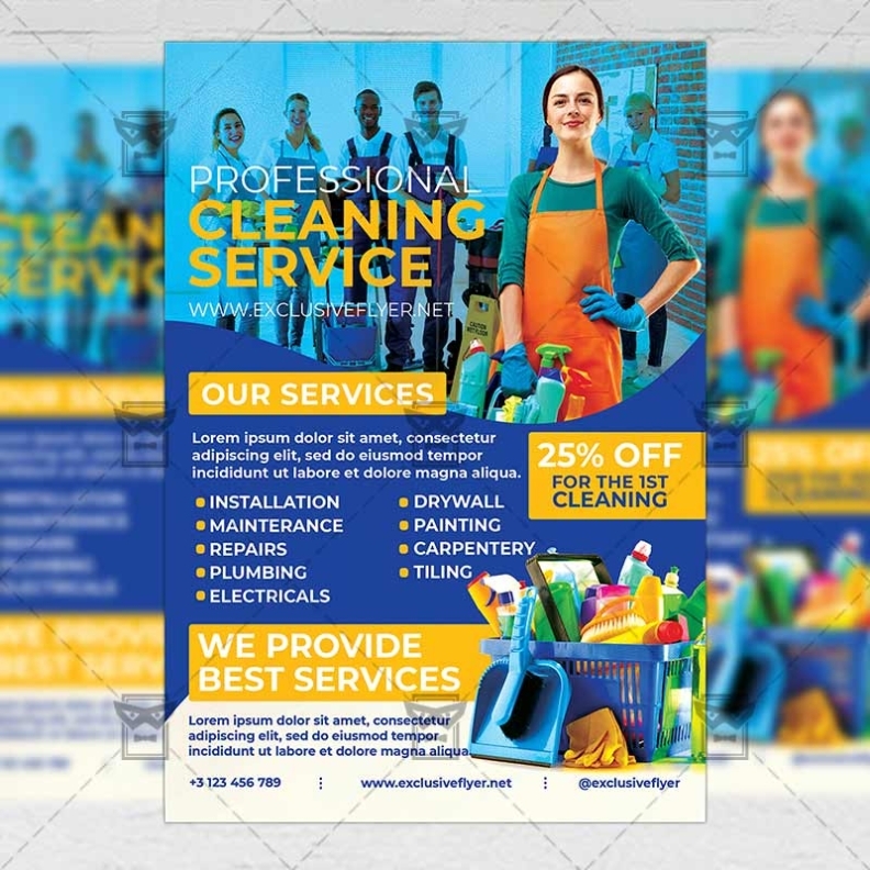 Professional Cleaning Service - Flyer Psd Template | Exclusiveflyer With Commercial Cleaning Flyer Templates