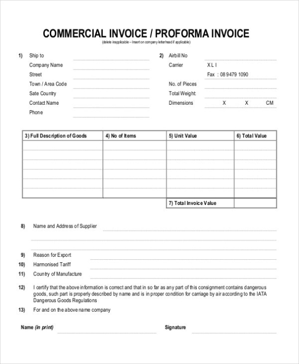 Proforma Invoice - 19+ Free Word, Excel, Pdf Documents Download | Free With Regard To Free Proforma Invoice Template Word