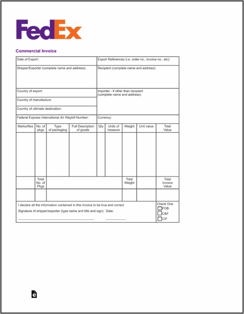 Proforma Invoice Example - Template 1 : Resume Examples #Ey39Y5Ag32 Pertaining To Proforma Invoice Template Fedex