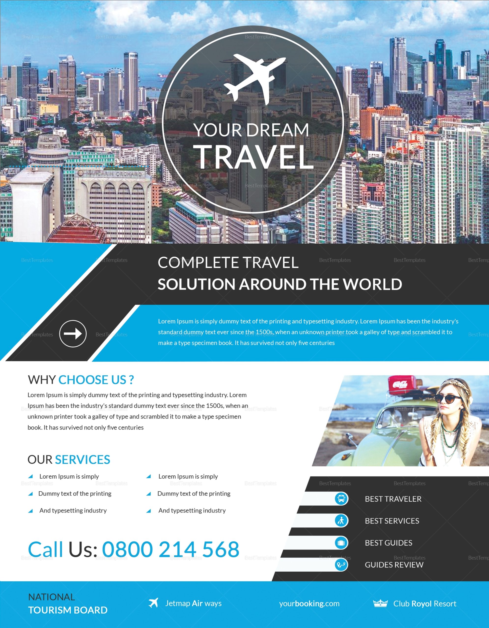 Promotion Travel Flyer Design Template In Word, Psd, Publisher Pertaining To Templates For Flyers In Word