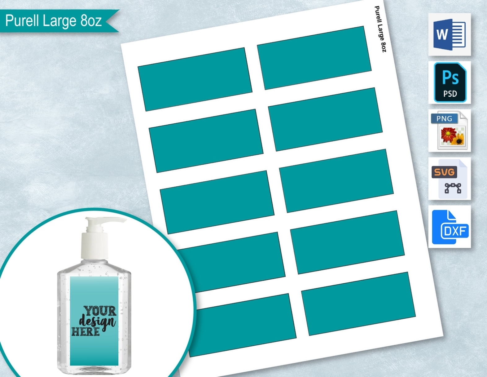 Purell Hand Sanitizer 8Oz Blank Label Template 8 Oz Sticker | Etsy Inside Hand Sanitizer Label Template