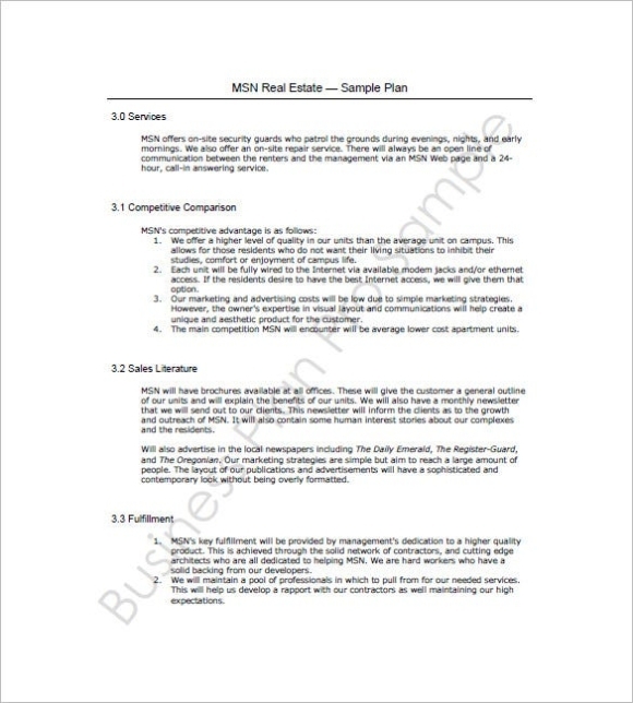 Real Estate Business Plan Template - 22+ Free Word, Excel, Pdf Format Regarding Business Plan Template For Real Estate Agents