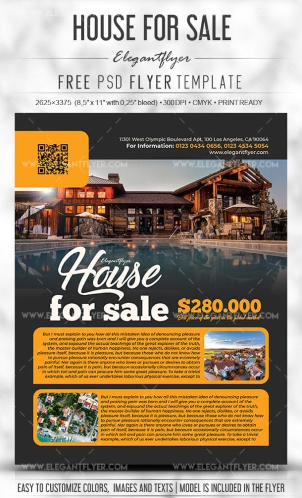 Real Estate Flyer Psd Template Download For Free - Designhooks Within House For Sale Flyer Template
