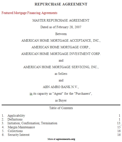 Repurchase Agreement  Download Word And Pdf| Agreements Regarding Share Buy Back Agreement Template
