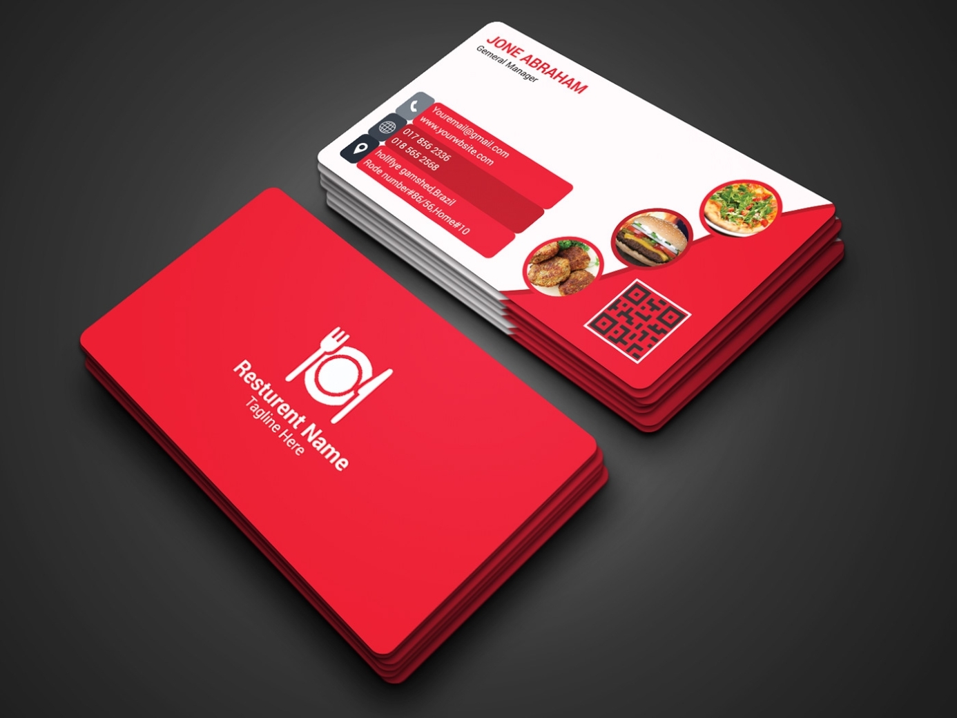 Restaurant Business Card On Behance Throughout Restaurant Business Cards Templates Free