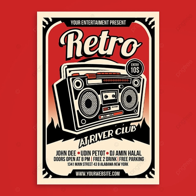 Retro Music Radio Flyer Poster Template For Free Download On Pngtree With Regard To Retro Flyer Template Free