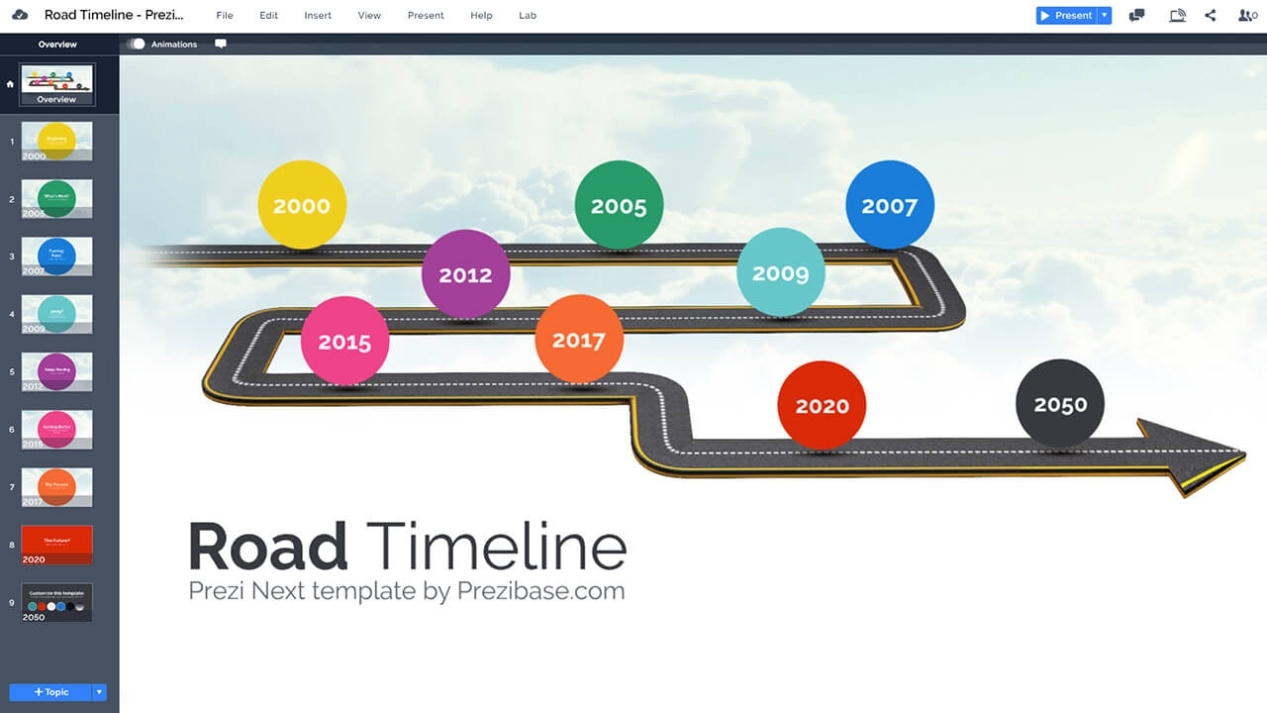 Road Timeline - Prezi Presentation Template | | Creatoz Collection Pertaining To Prezi Presentation Templates