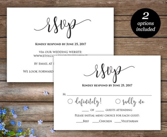 Rsvp Printable Card Wedding Rsvp Cards Wedding Response In Wedding Rsvp Postcard Template Free
