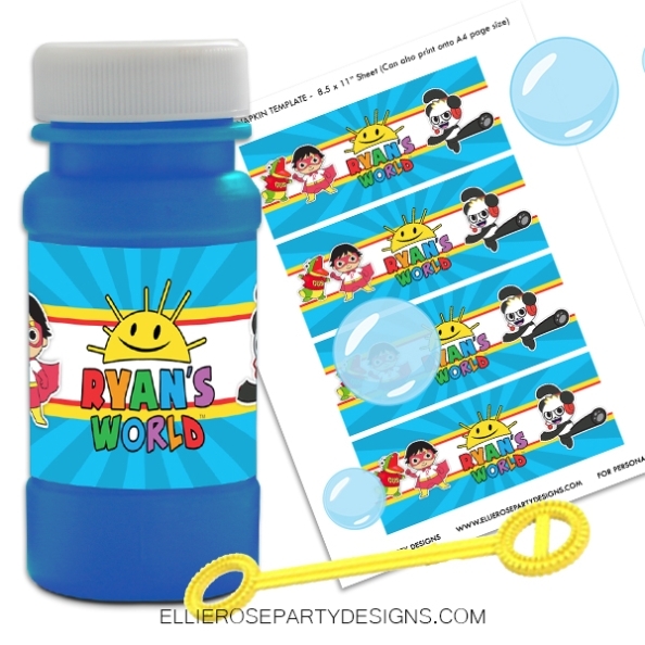 Ryan'S World Bubble Bottle Labels [Instant Download] - My Store in Bubble Bottle Label Template