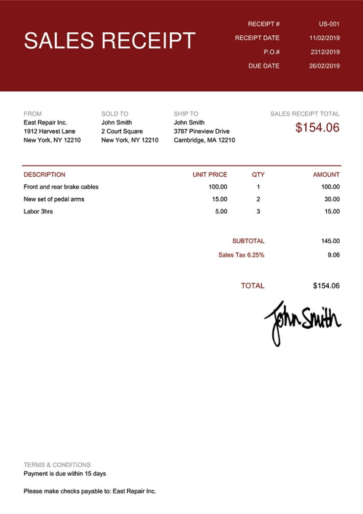 Sales Receipt Templates | Quickly Create Free Sales Receipts Throughout Sales Notes Template