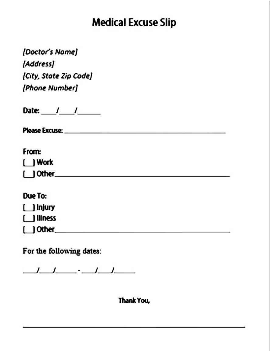 Sample Doctors Note Template | Mous Syusa With Printable Doctors Note Template
