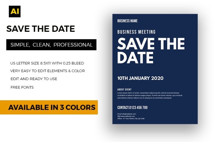 Save The Date Bundle- Business Flyer Vol-01 (385156) | Flyers | Design for Save The Date Business Event Templates