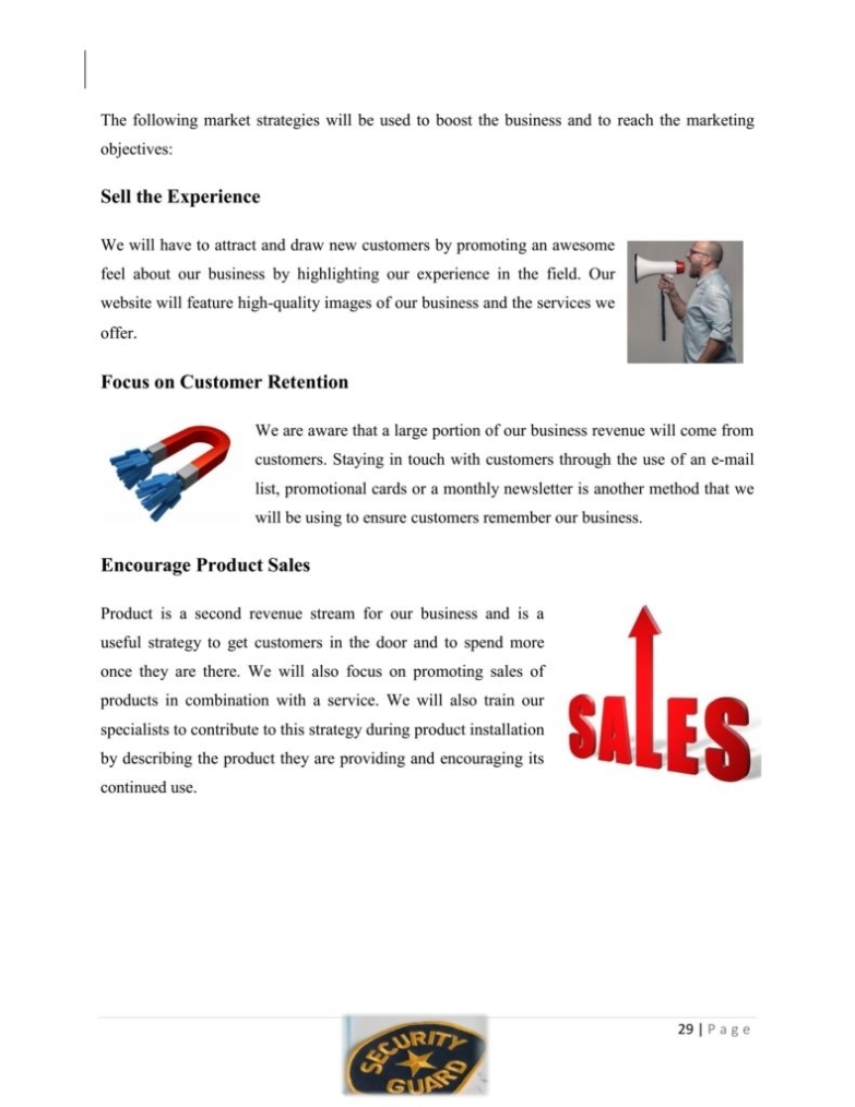 Security Guard Company Business Plan Template Sample Pages - Black Box Within Business Plan Template For Security Company