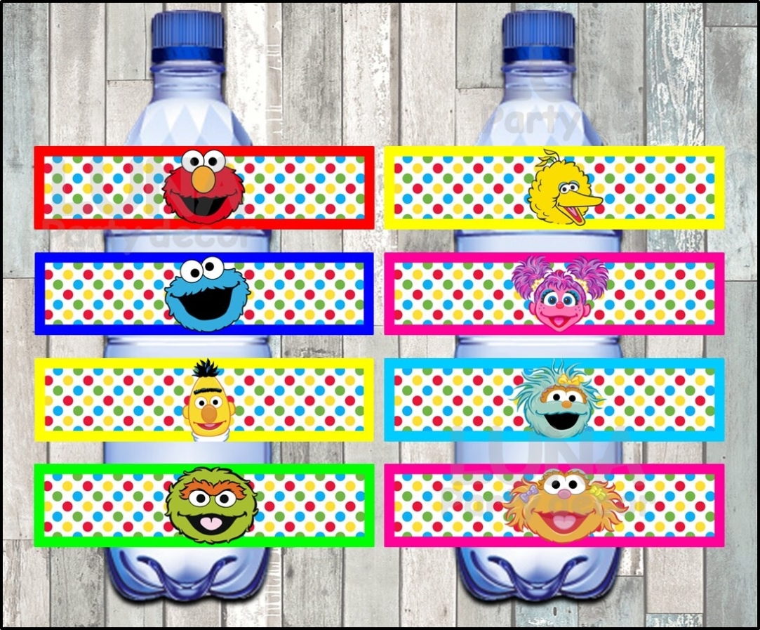 Sesame Street Water Bottle Label Instant Download Printable | Etsy In Sesame Street Label Templates