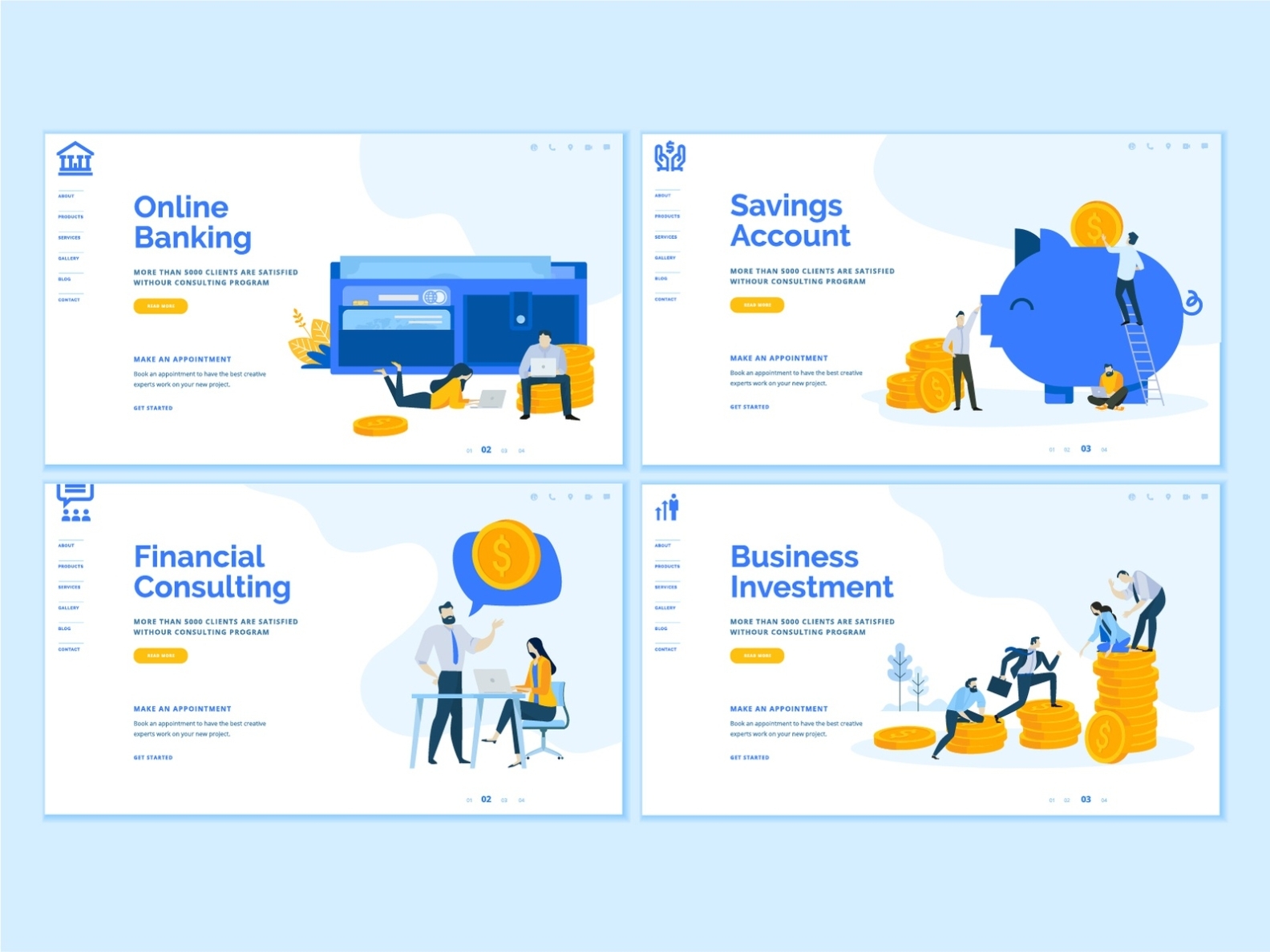 Set Of Business Web Page Design Templates By Puresolution On Dribbble intended for Basic Business Website Template