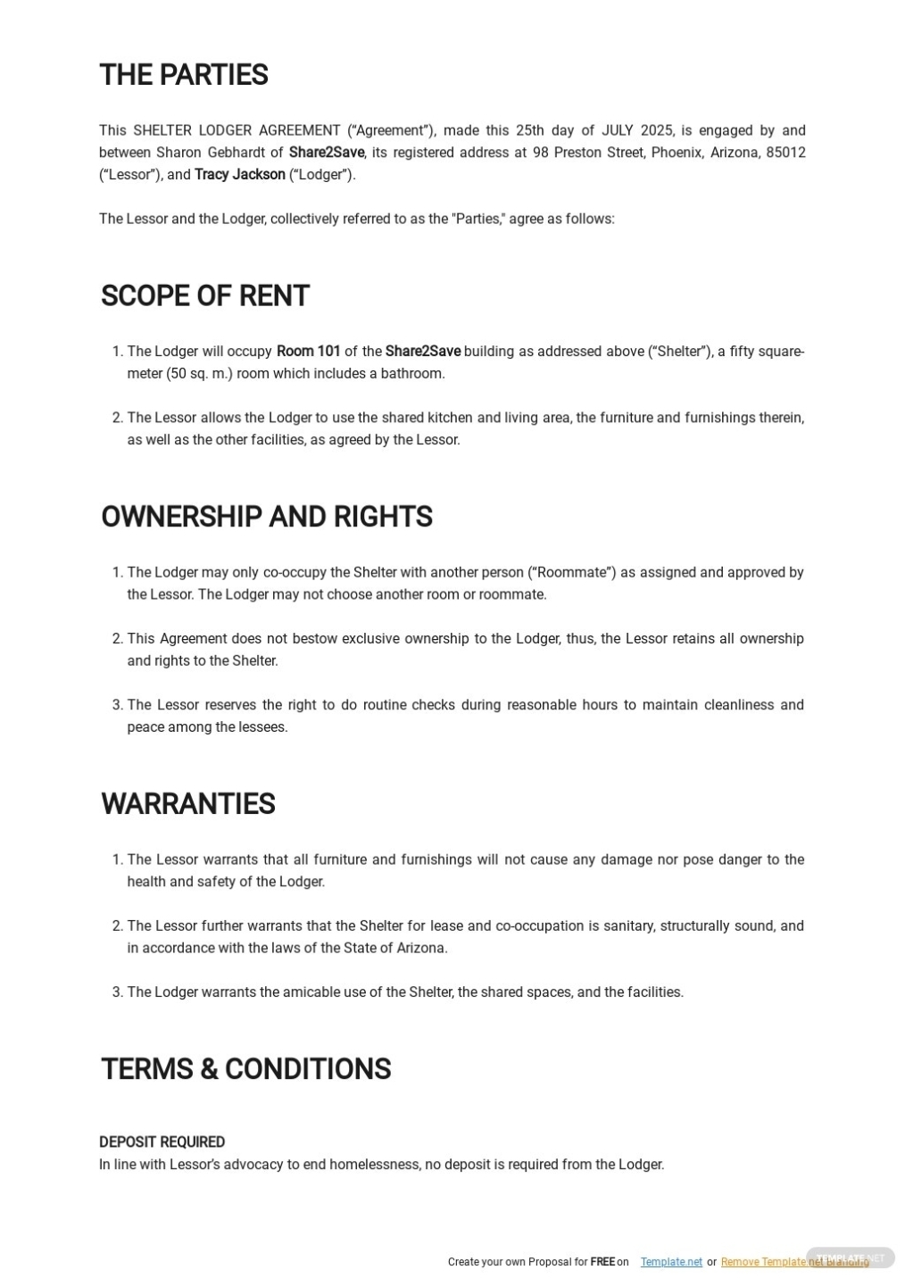 Shelter Lodger Agreement Template In | Template Intended For Shelter Lodger Agreement Template