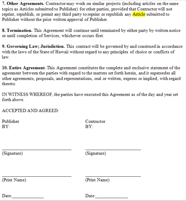 Simple Freelance Writing Contract - Freelance Writing Tips In Freelance Writer Agreement Template