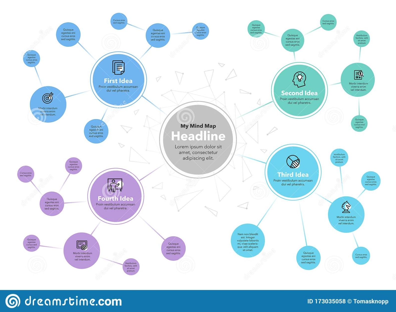 Simple Infographic For Mind Map Chart Template With Place For Your With Regard To Easy Infographic Template